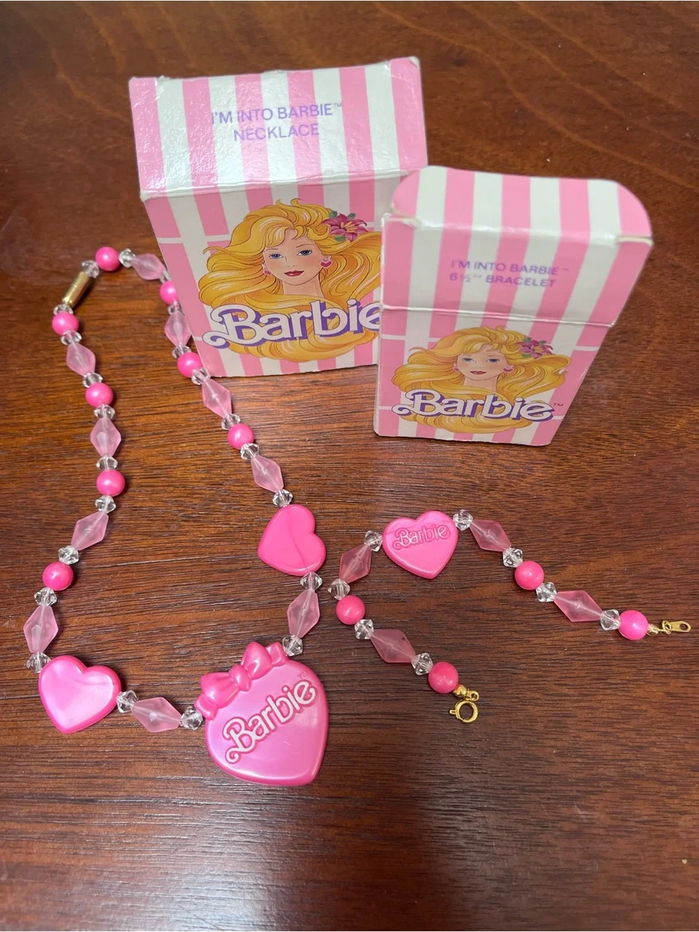 Avon “I’m Into Barbie” Necklace & Bracelet c1989 vintage w/boxes 80s 90s